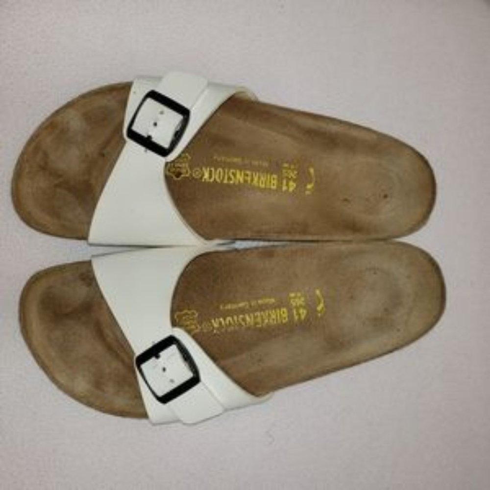Priced to sell BIRKENSTOCK white Madrid sandals size 41